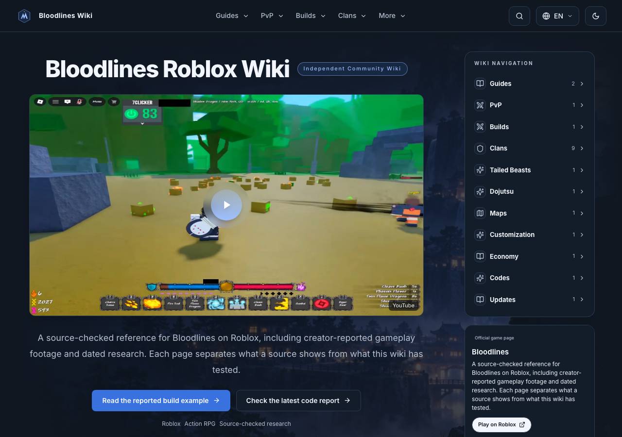 Screenshot of bloodlinesroblox.wiki taken by the zone census on 2026-10-21
