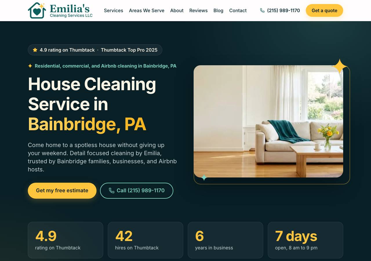 Screenshot of emiliascleaningservicesllc.com taken by the zone census on 2026-10-21
