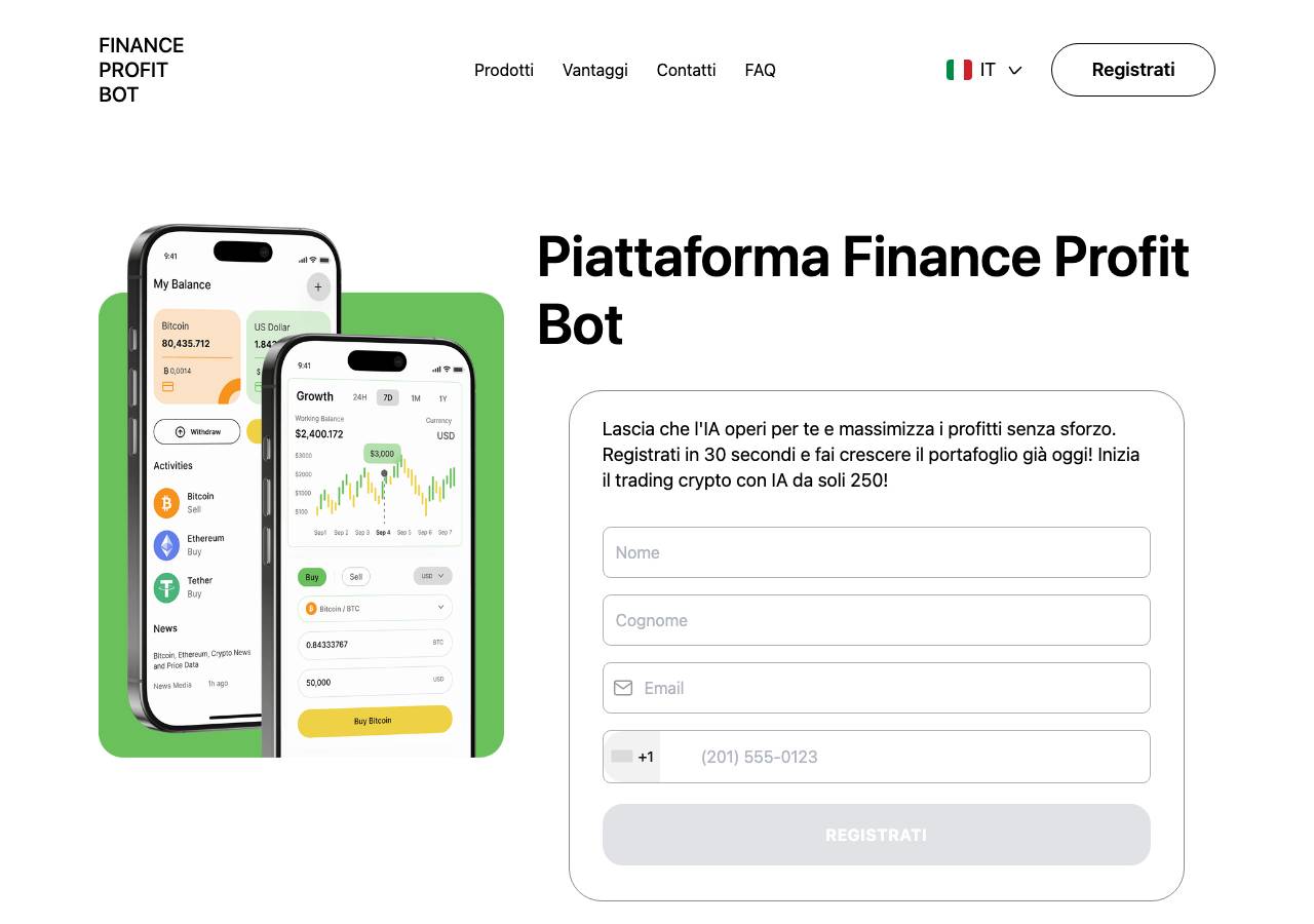 Screenshot of finance-profit-bot-italy.top taken by the zone census on 2026-10-21
