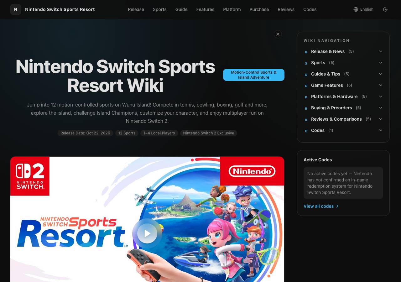 Screenshot of nintendoswitchsportsresort-wiki.wiki taken by the zone census on 2026-10-21