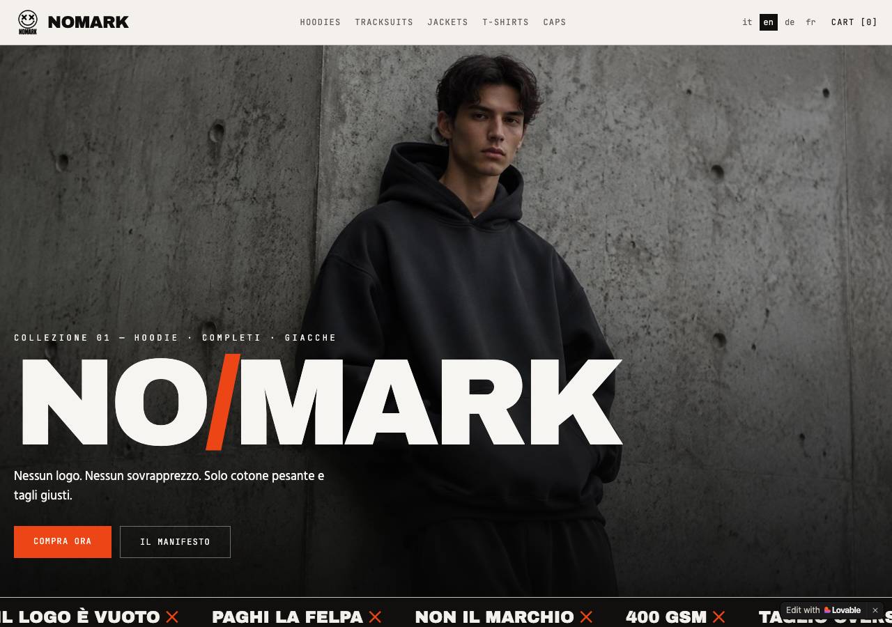 Screenshot of nomark.shop taken by the zone census on 2026-10-21