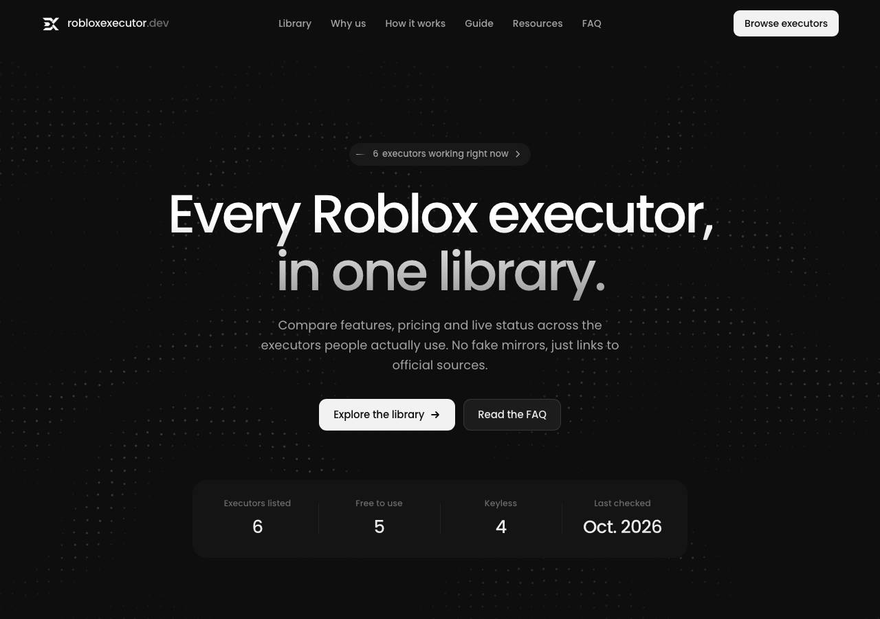 Screenshot of robloxexecutor.dev taken by the zone census on 2026-10-21