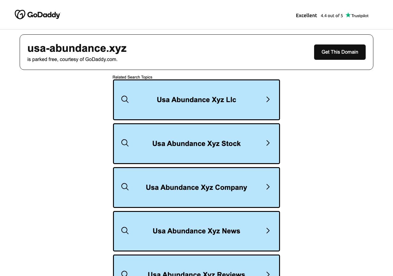Screenshot of usa-abundance.xyz taken by the zone census on 2026-10-21