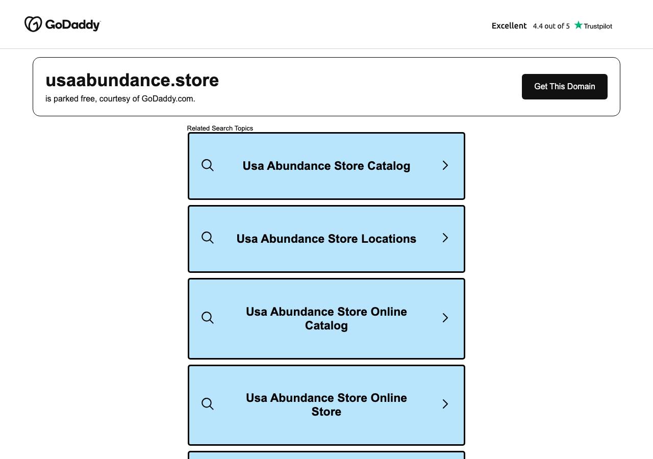 Screenshot of usaabundance.store taken by the zone census on 2026-10-21