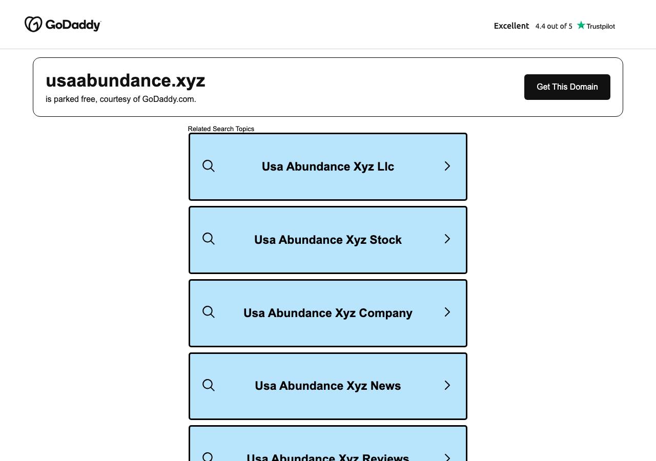Screenshot of usaabundance.xyz taken by the zone census on 2026-10-21