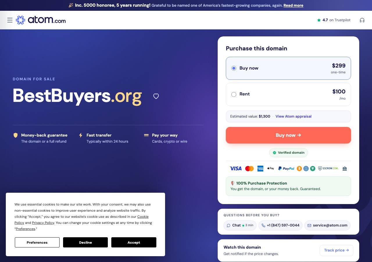 Screenshot of bestbuyers.org taken by the zone census on 2026-10-22