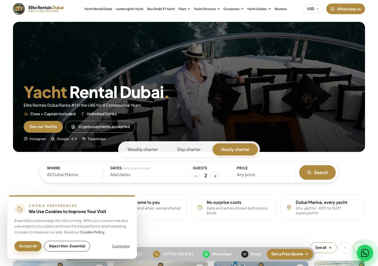 Screenshot of dubaiyachtbooking.xyz taken by the zone census on 2026-10-22