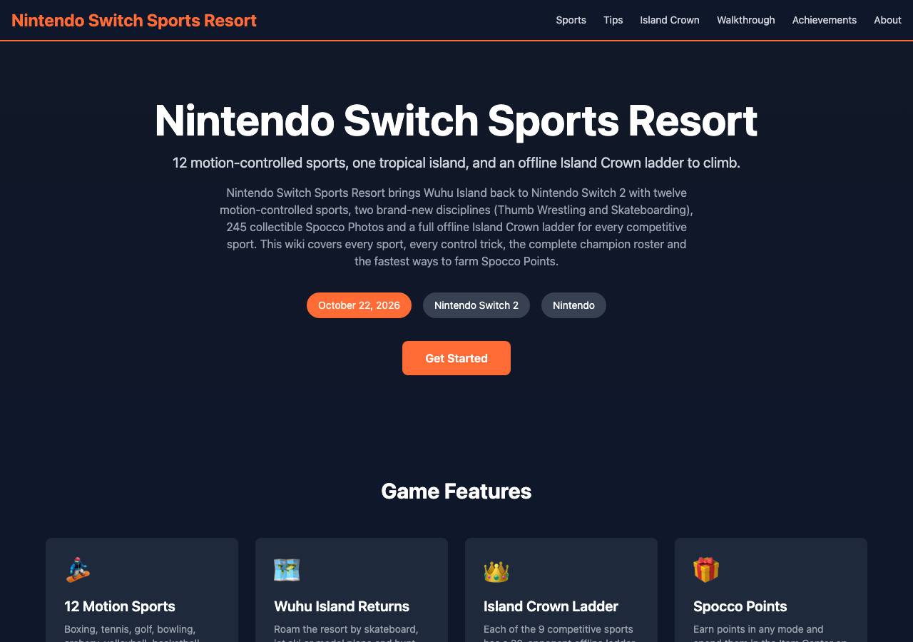 Screenshot of nintendoswitchsportsresort.online taken by the zone census on 2026-10-22