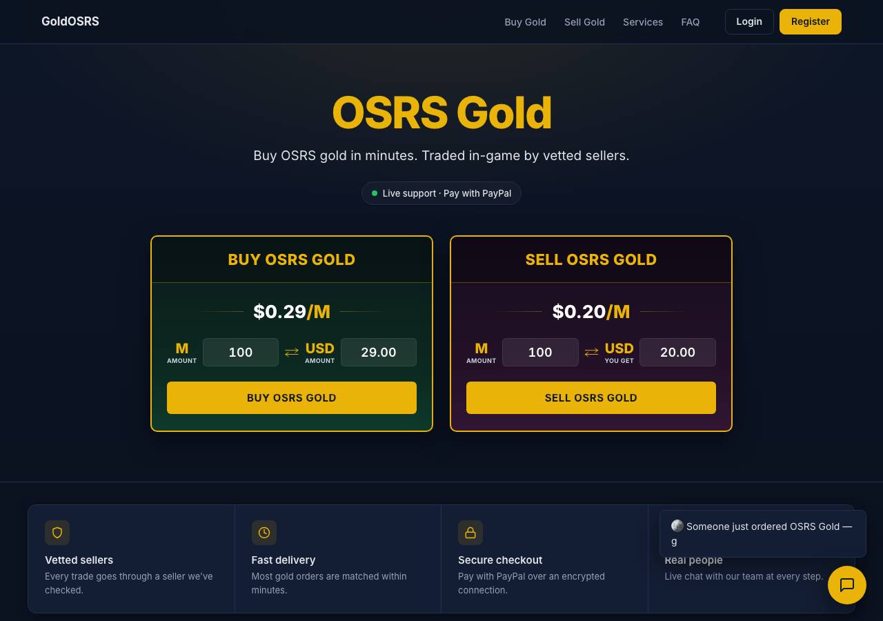 Screenshot of osrsgold.store taken by the zone census on 2026-10-22