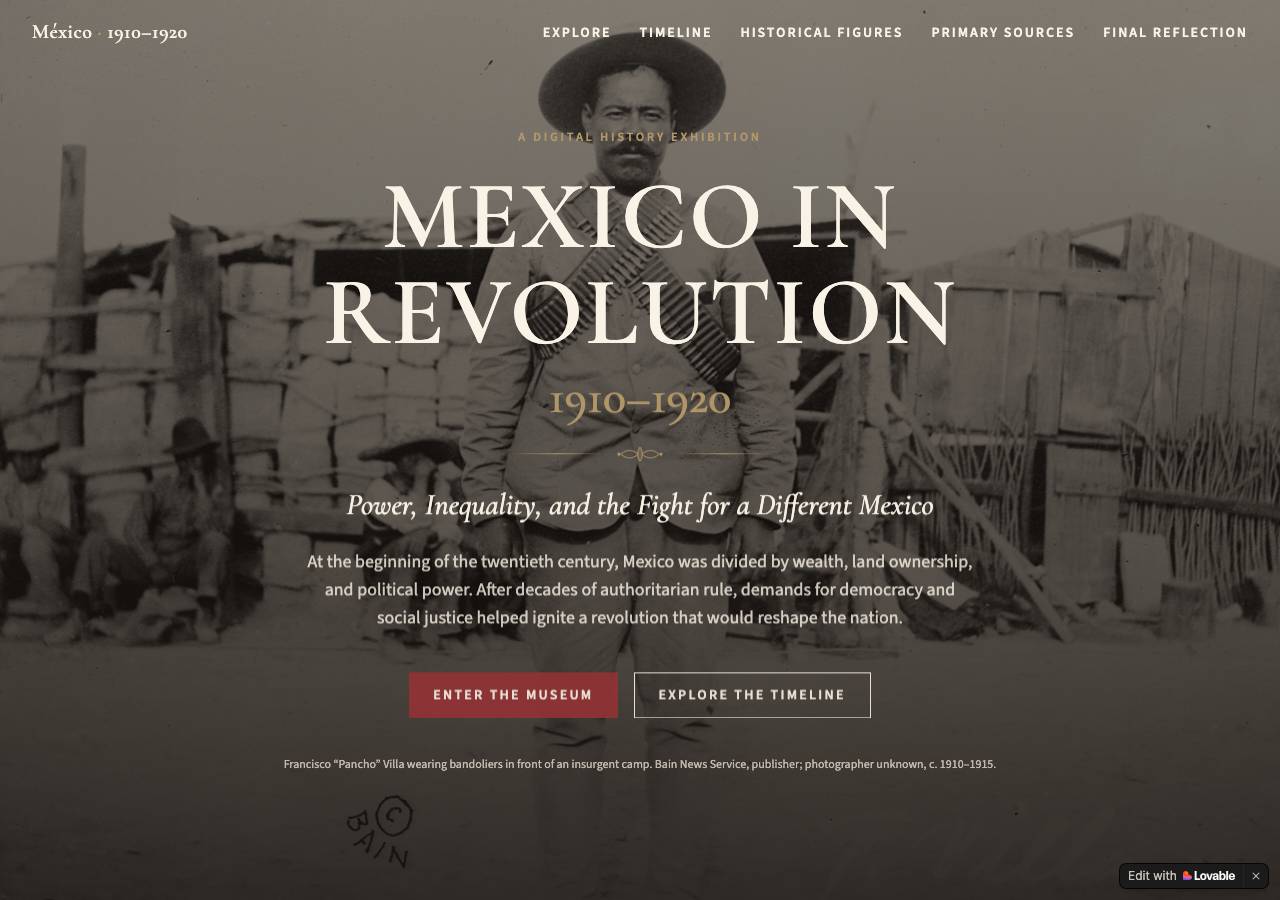 Screenshot of revolutionmuseum.live taken by the zone census on 2026-10-22