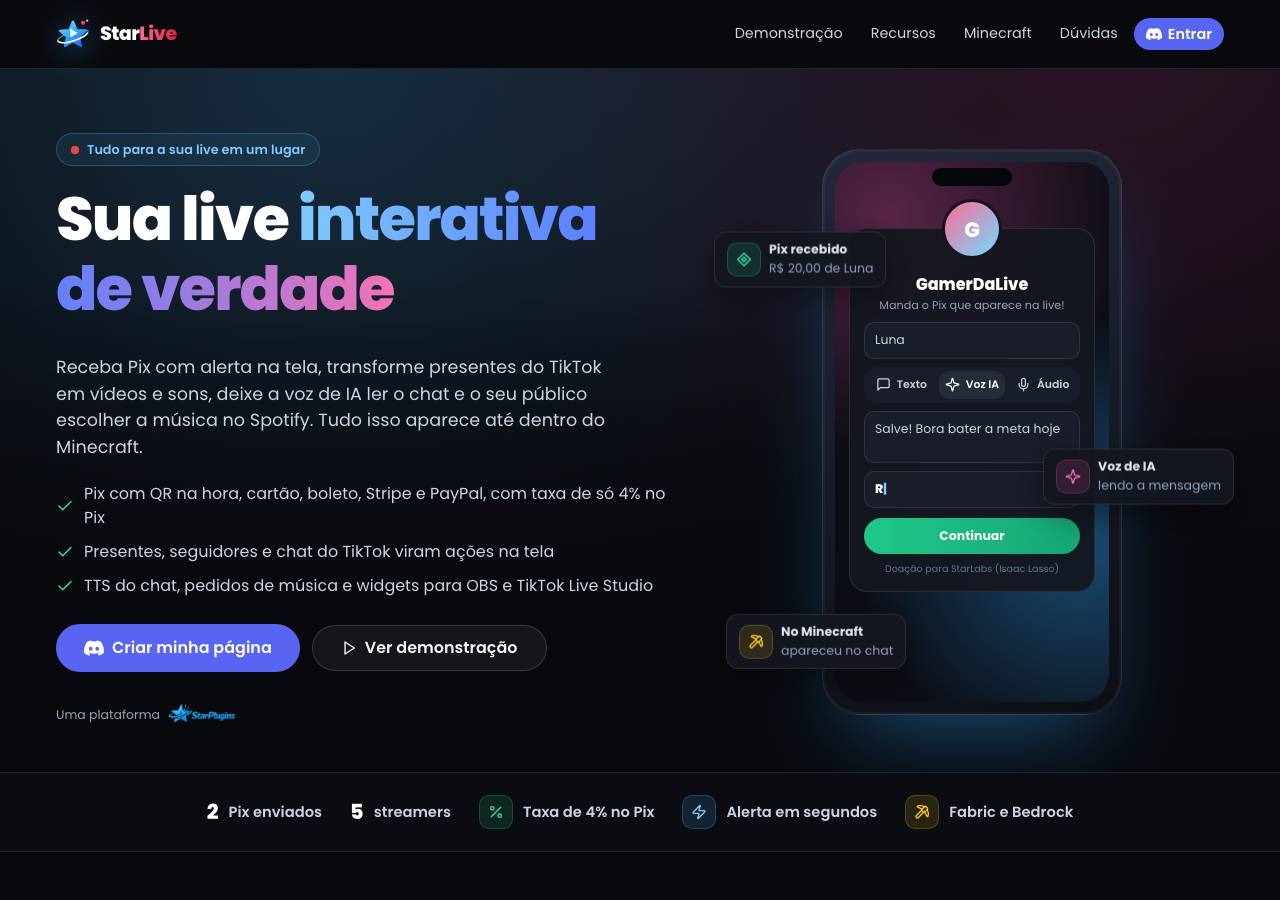 Screenshot of starlive.dev taken by the zone census on 2026-10-22