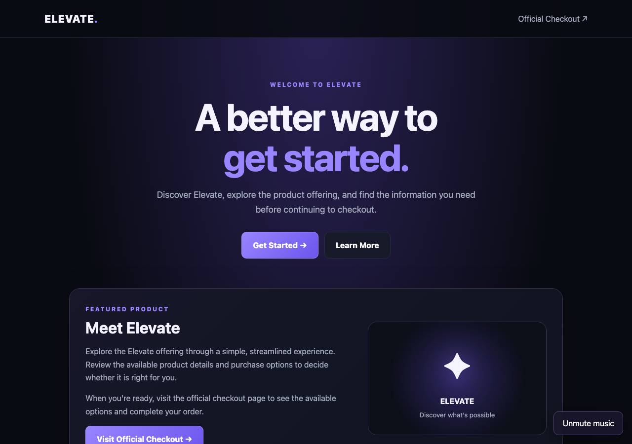 Screenshot of elevatestripe.site taken by the zone census on 2026-10-23