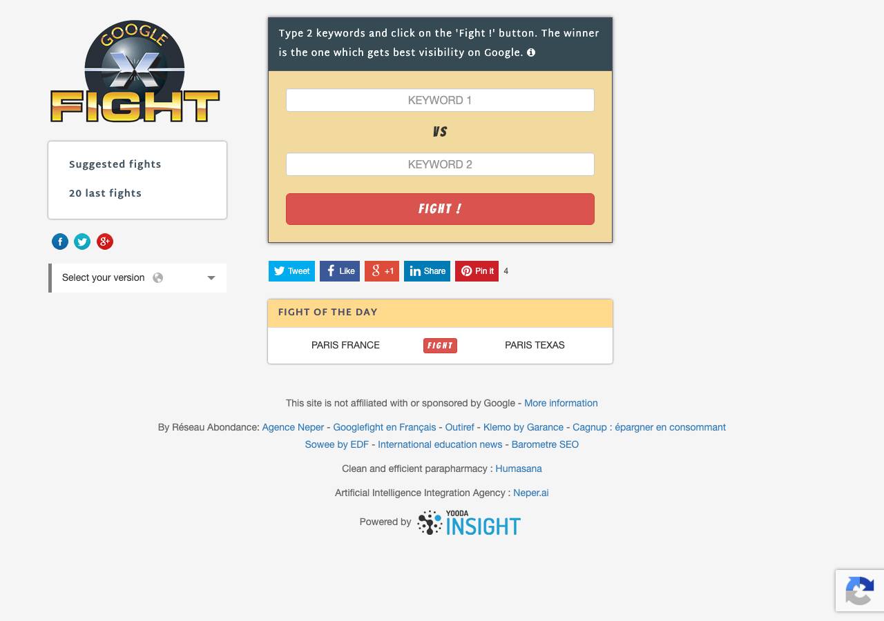 Screenshot of googlefight.org taken by the zone census on 2026-10-23