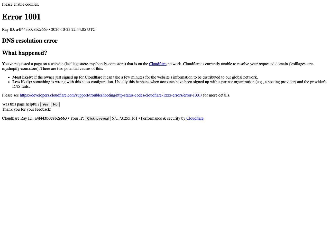 Screenshot of lesillagesucre-myshopify-com.store taken by the zone census on 2026-10-23