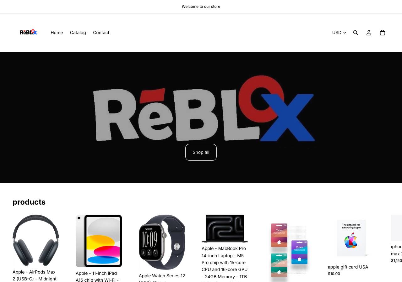 Screenshot of reblox.shop taken by the zone census on 2026-10-23