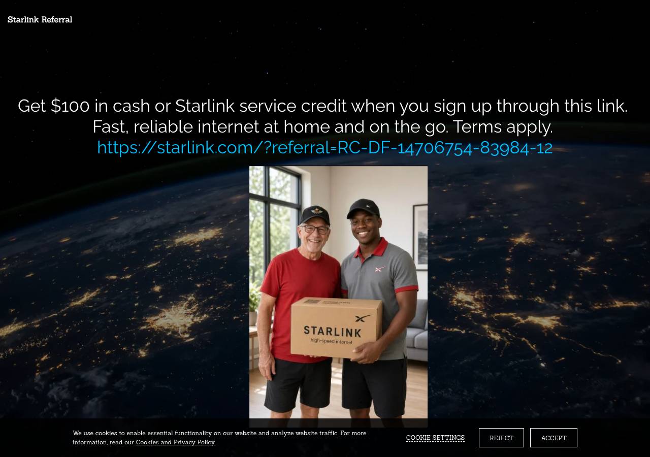 Screenshot of starlink101.com taken by the zone census on 2026-10-23