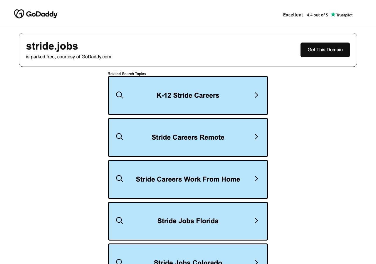 Screenshot of stride.jobs taken by the zone census on 2026-10-23
