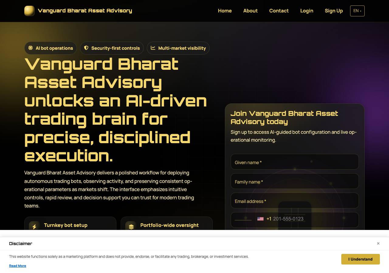 Screenshot of vanguardbharatassetadvisorytech.digital taken by the zone census on 2026-10-23