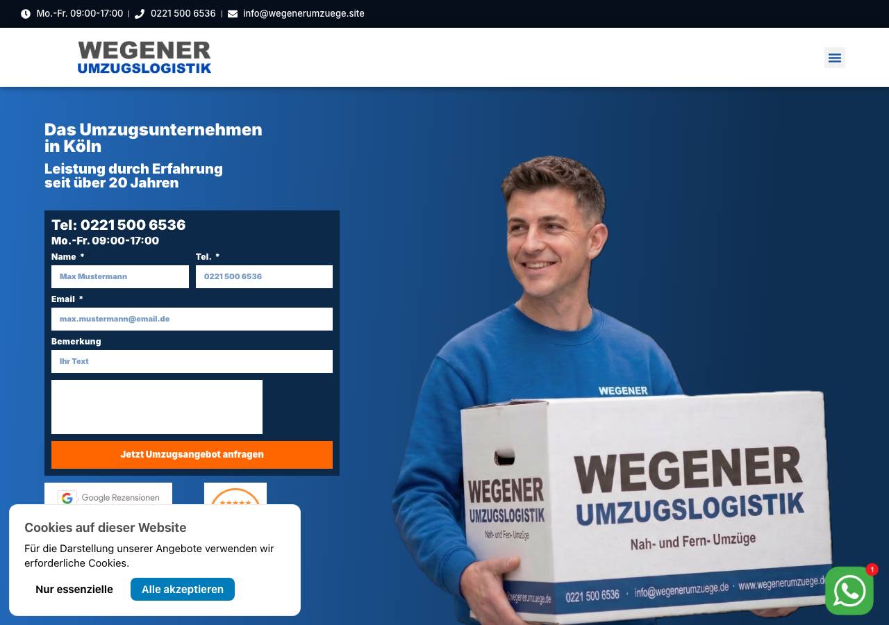 Screenshot of wegenerumzuege.site taken by the zone census on 2026-10-23