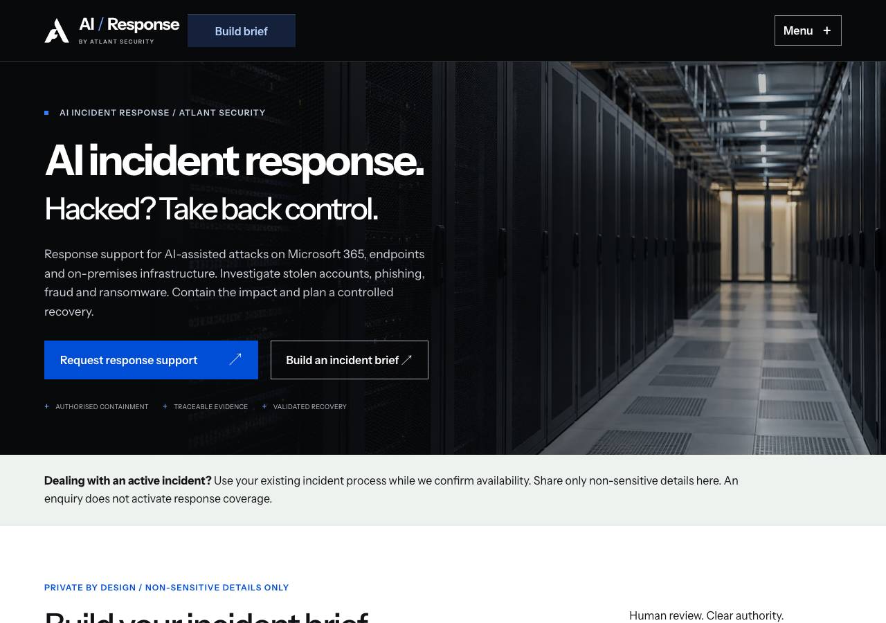 Screenshot of aiincidentresponse.company taken by the zone census on 2026-10-24