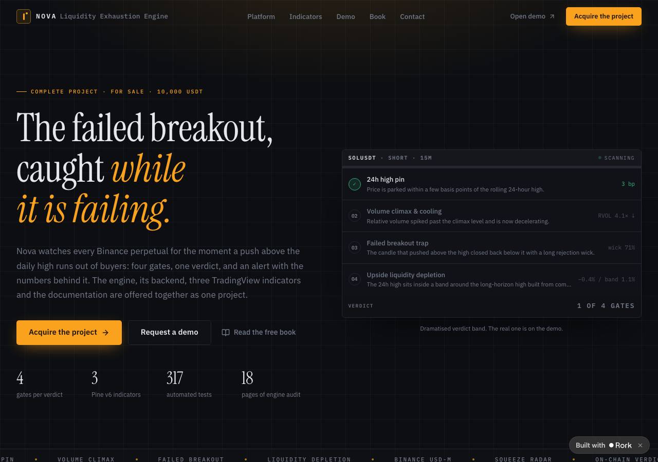 Screenshot of novacrypto.info taken by the zone census on 2026-10-24