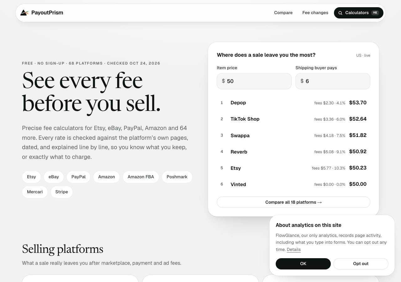 Screenshot of payoutprism.com taken by the zone census on 2026-10-24