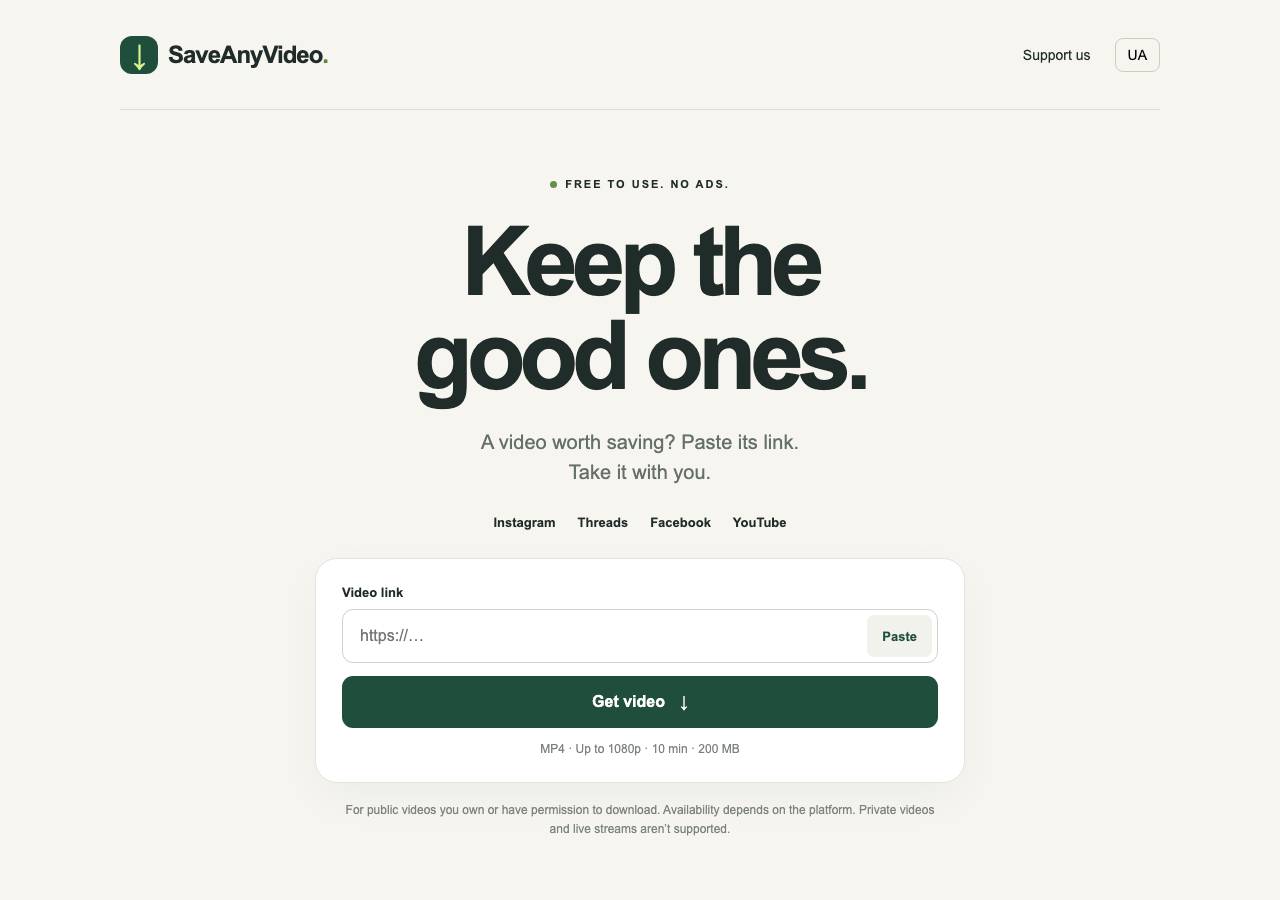 Screenshot of saveanyvideo.top taken by the zone census on 2026-10-24