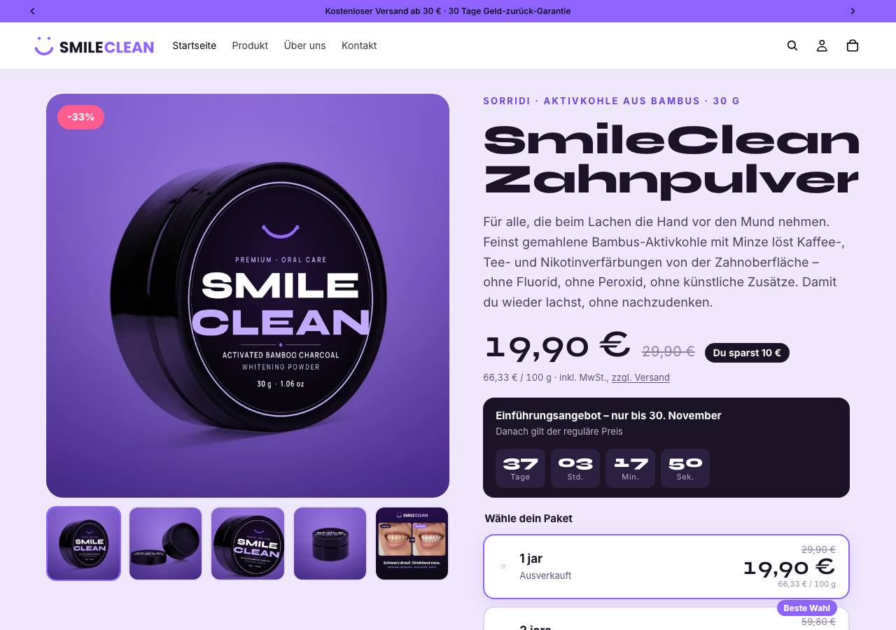 Screenshot of smileclean.shop taken by the zone census on 2026-10-24