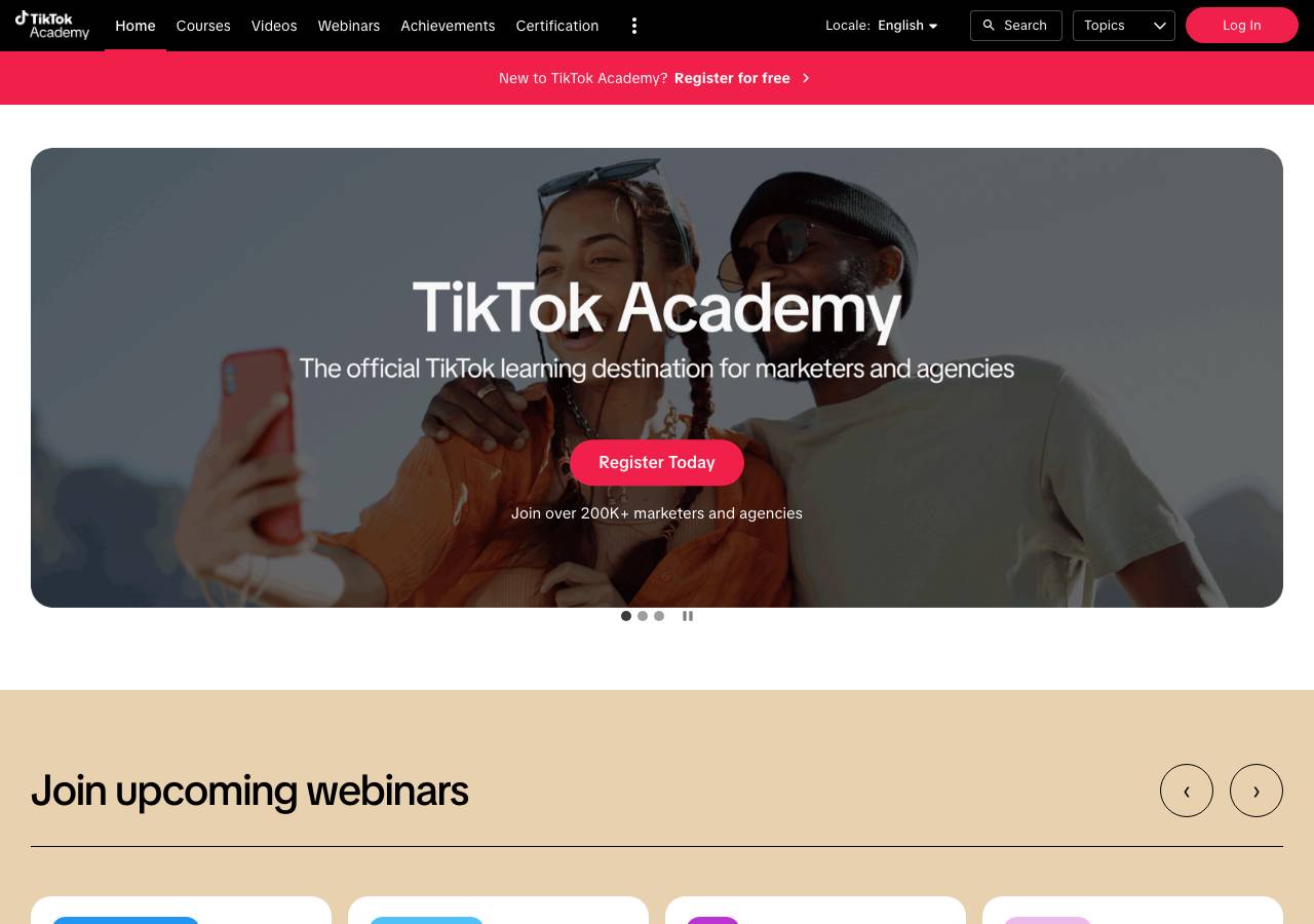 Screenshot of tiktokacademy.org taken by the zone census on 2026-10-24