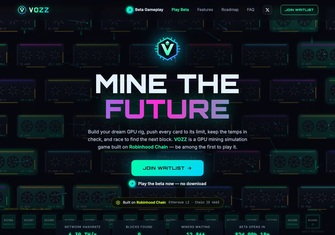 Screenshot of vozz.fun taken by the zone census on 2026-10-24