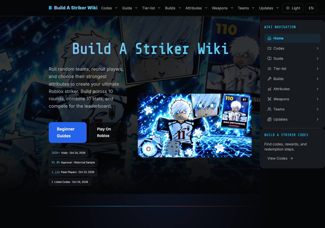 Screenshot of buildastrikerroblox.wiki taken by the zone census on 2026-10-25
