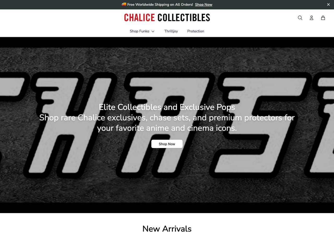 Screenshot of chalicecollectiblestoy.shop taken by the zone census on 2026-10-25