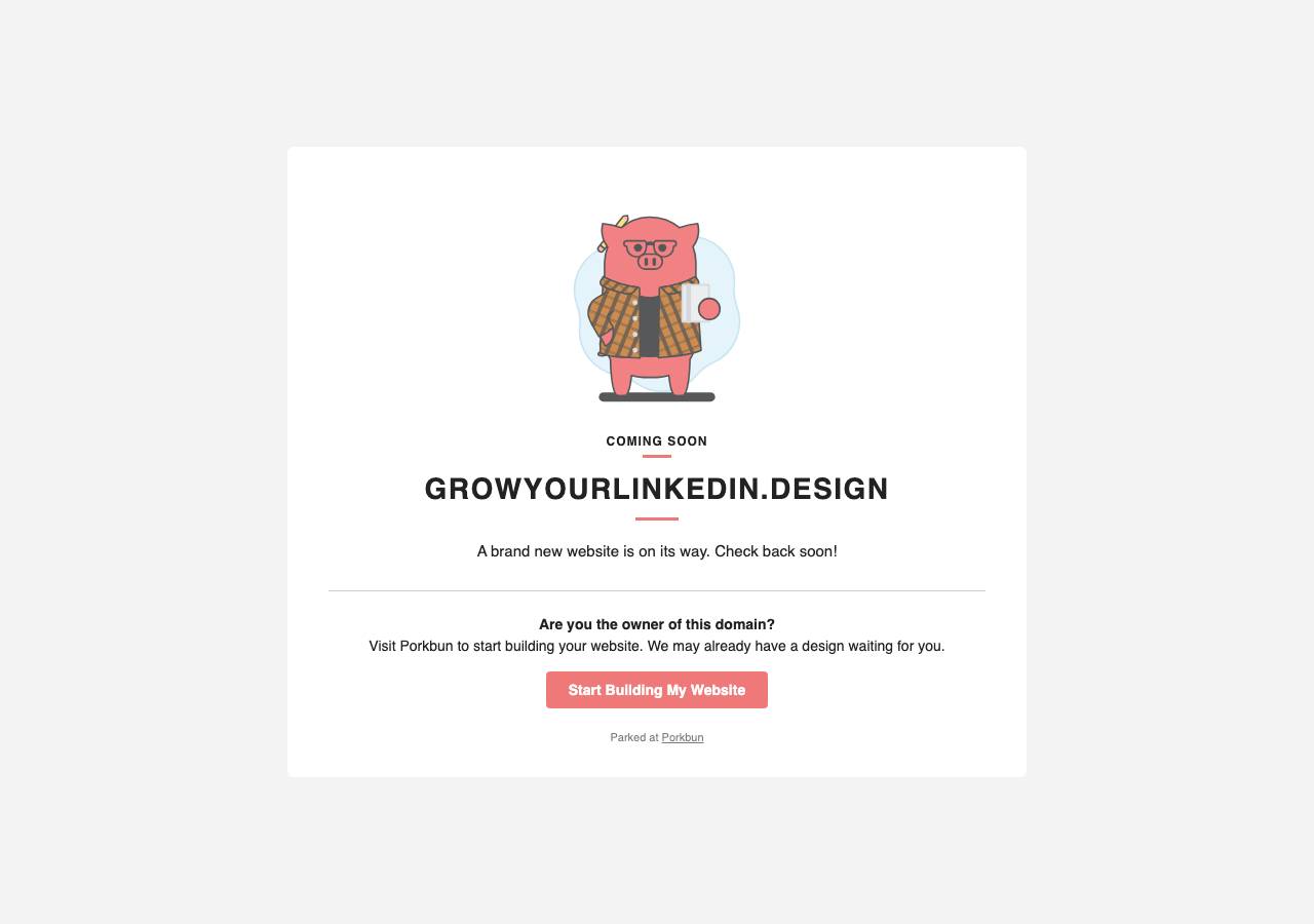 Screenshot of growyourlinkedin.design taken by the zone census on 2026-10-25