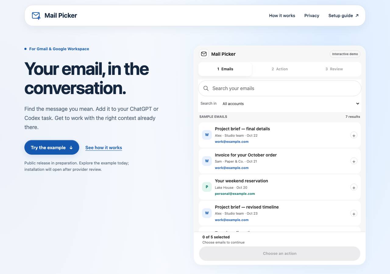 Screenshot of mailpicker.xyz taken by the zone census on 2026-10-25