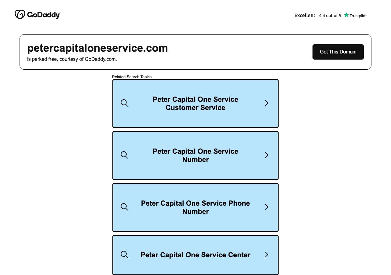 Screenshot of petercapitaloneservice.com taken by the zone census on 2026-10-25