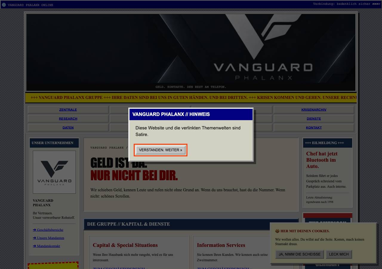 Screenshot of vanguardphalanx.info taken by the zone census on 2026-10-25