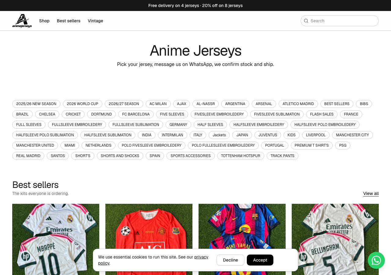 Screenshot of animejerseys.xyz taken by the zone census on 2026-10-26
