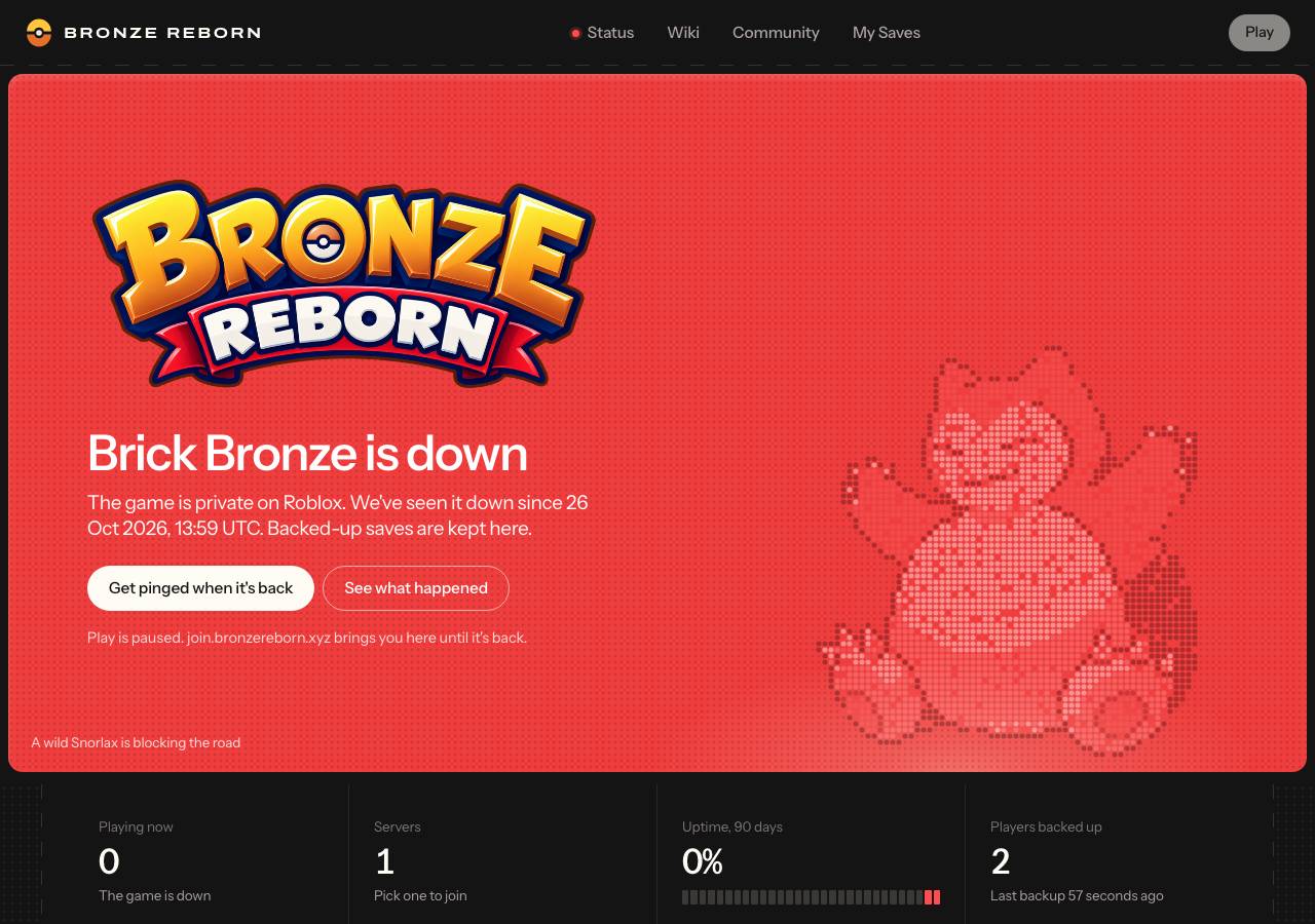 Screenshot of bronzereborn.xyz taken by the zone census on 2026-10-26
