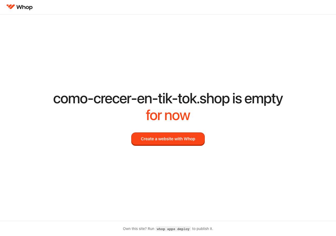 Screenshot of como-crecer-en-tik-tok.shop taken by the zone census on 2026-10-26
