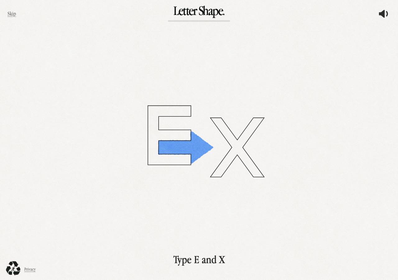 Screenshot of lettershape.day taken by the zone census on 2026-10-26