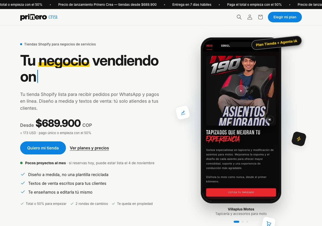Screenshot of prinero.store taken by the zone census on 2026-10-26
