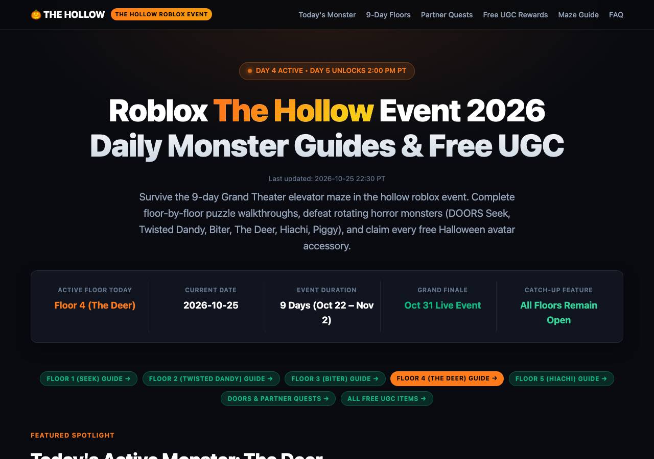 Screenshot of thehollowrobloxevent.org taken by the zone census on 2026-10-26