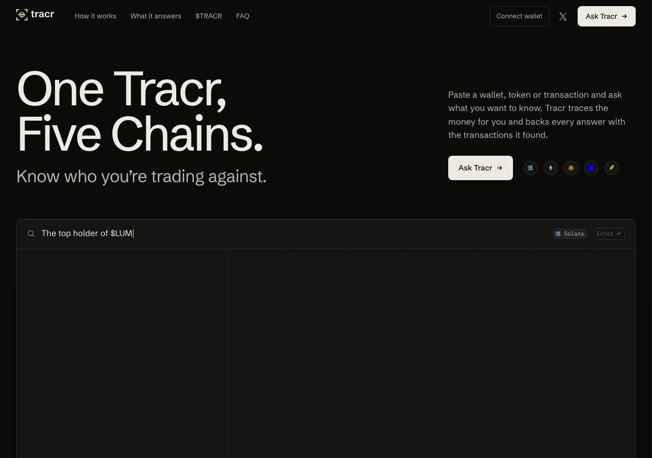 Screenshot of tracr.tech taken by the zone census on 2026-10-26