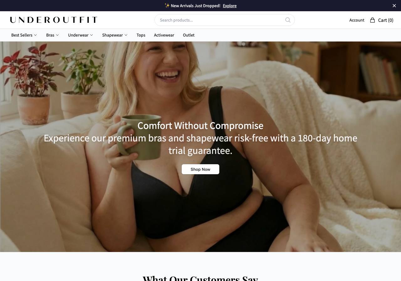 Screenshot of underoutfitofficials.shop taken by the zone census on 2026-10-26