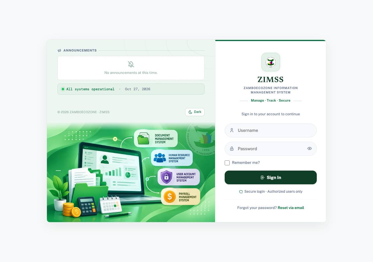 Screenshot of zimss.online taken by the zone census on 2026-10-26