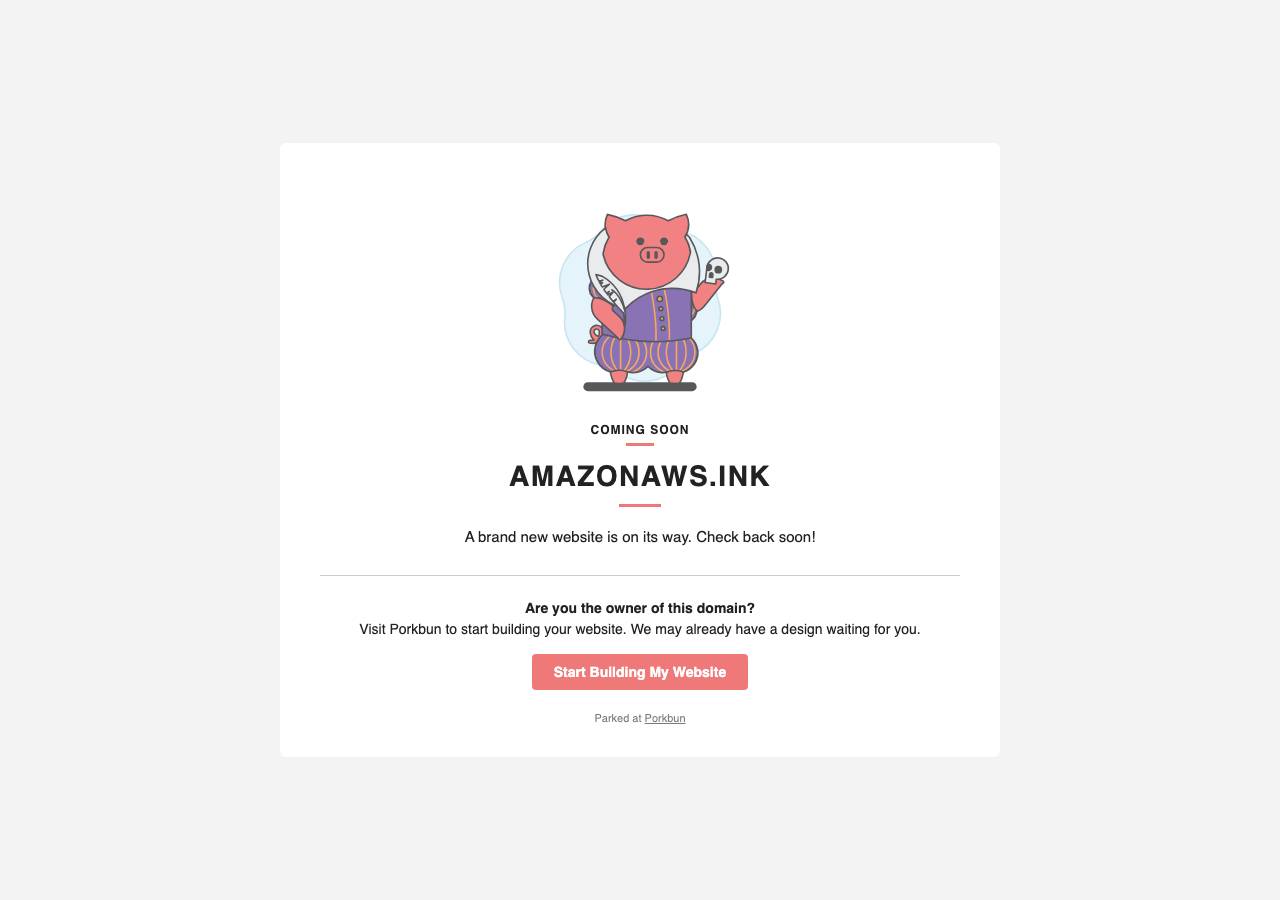 Screenshot of amazonaws.ink taken by the zone census on 2026-10-27