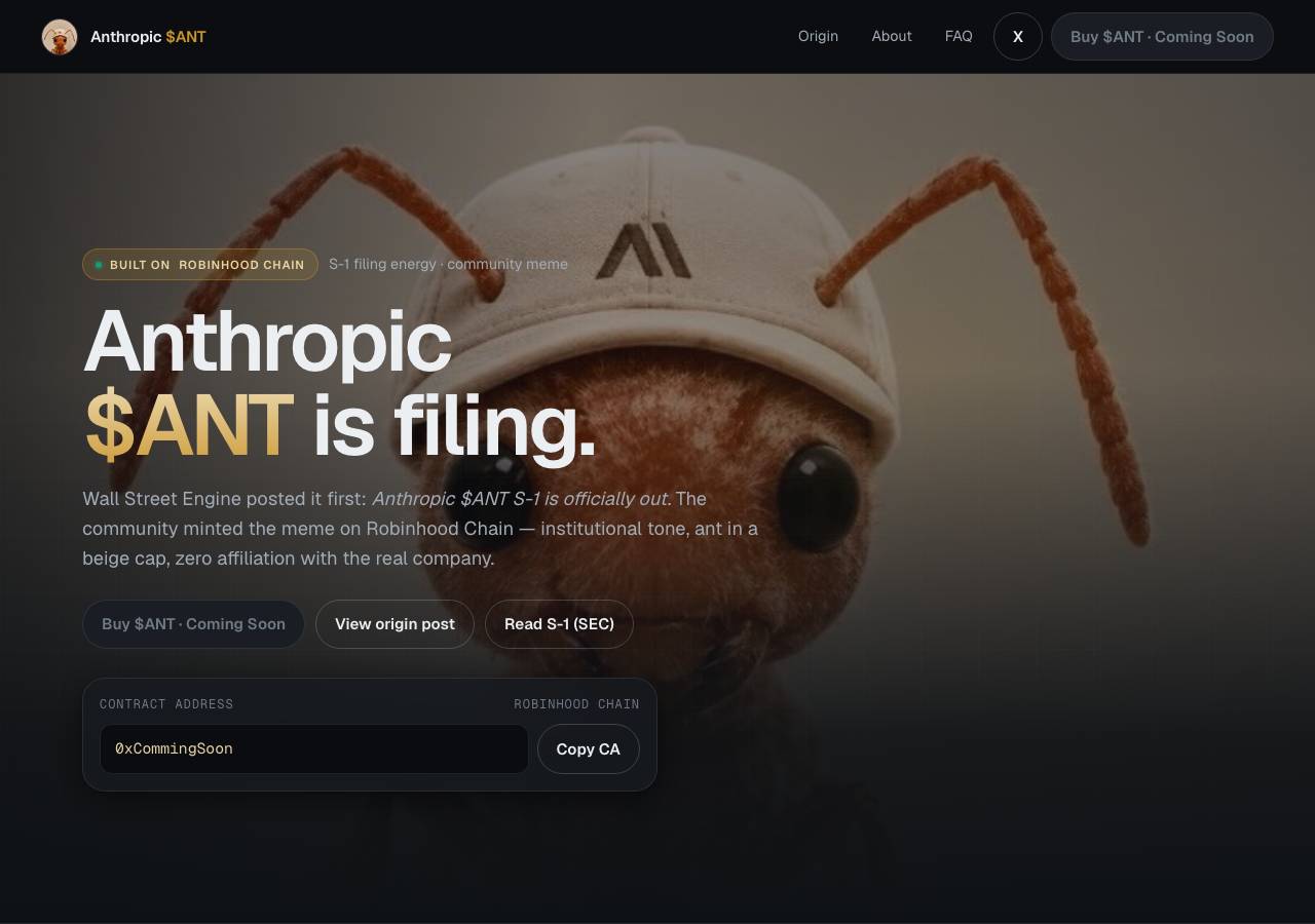 Screenshot of anthropiceth.fun taken by the zone census on 2026-10-27