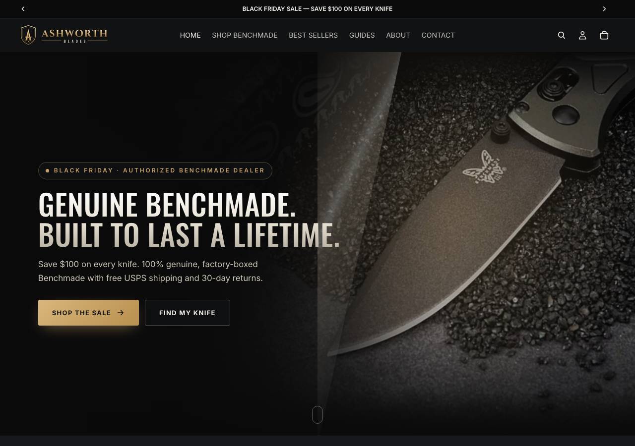 Screenshot of ashworthblades.store taken by the zone census on 2026-10-27