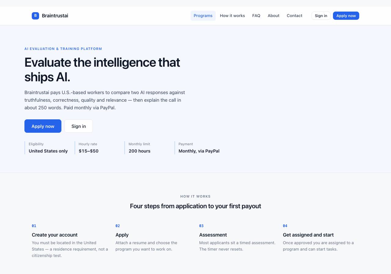 Screenshot of braintrustai.tech taken by the zone census on 2026-10-27