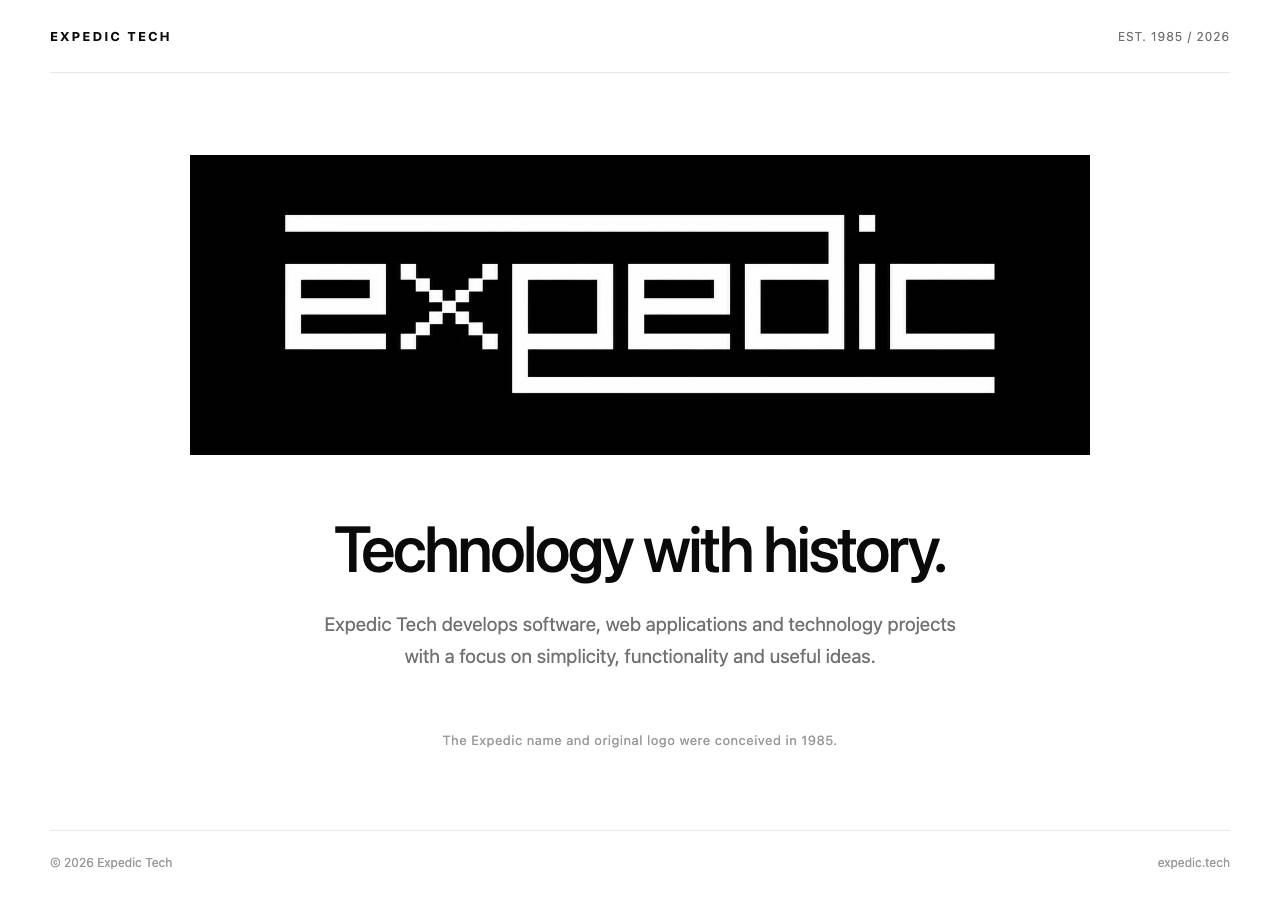 Screenshot of expedic.tech taken by the zone census on 2026-10-27